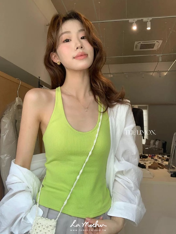 繞脖滾邊美背BRA背心
